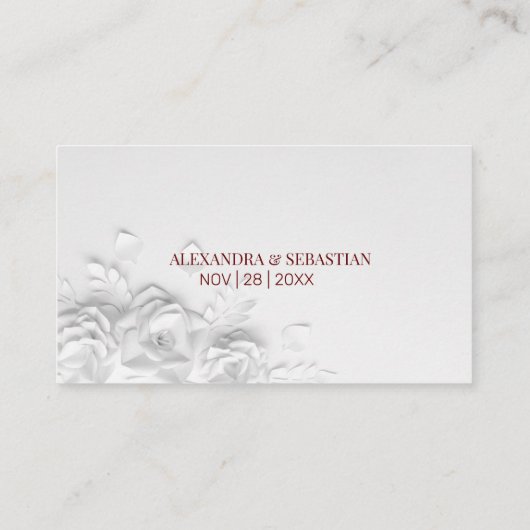 Fleurs Site Web Mariage Insérer une carte (Dos)