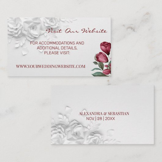 Fleurs Site Web Mariage Insérer une carte (Devant / Derrière)