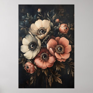 Fleurs Sombres et Lunatiques avec Impression d'Yeu
