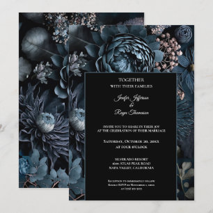 Fleurs sombres et sombres Photo Invitation de mari