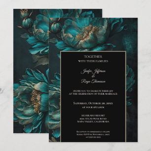 Fleurs sombres et sombres Photo Invitation de mari