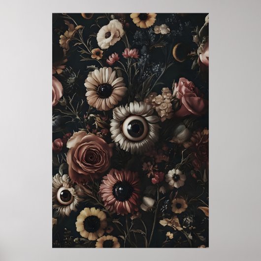 Fleurs sombres lunatiques avec impression d'yeux, (Devant)