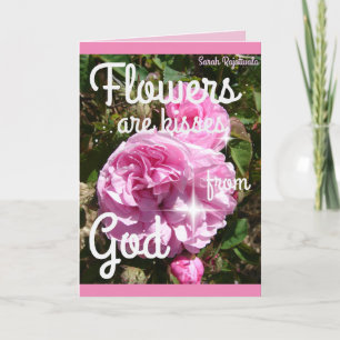 Fleurs sont des baisers rose vintage rose carte fl