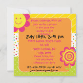 Fleurs souriantes Invitation photo personnalisée (Dos)