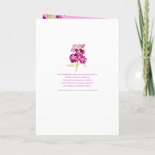 Fleurs stocks programme de mariage couleur rose fo (Dos)