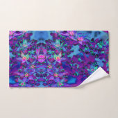 Fleurs Succulentes de Sedum en Turquoise, Magenta  (Serviette à main)