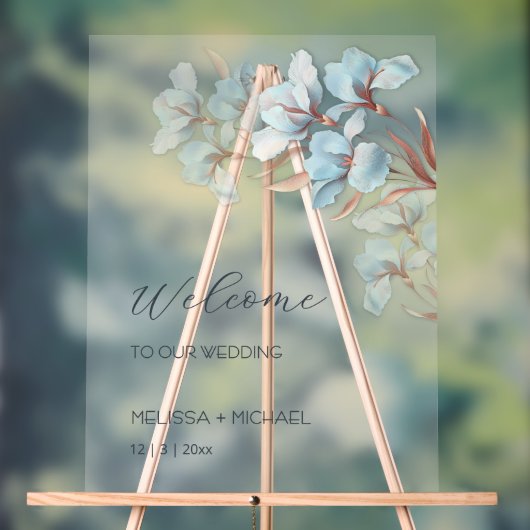 Fleurs superposées de rose gold bleu transparentes (Neutre)