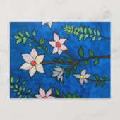 Fleurs sur carte postale bleue (Devant)