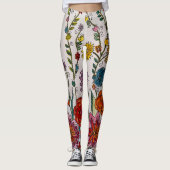 Fleurs sur Leggings blancs (Devant)