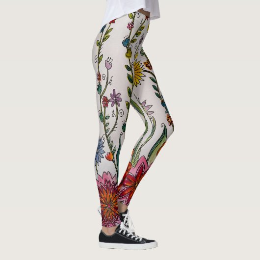 Fleurs sur Leggings blancs (Droite)