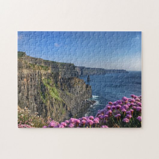 Fleurs sur les falaises de Moher Irlande Puzzle (Horizontal)
