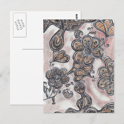 Fleurs sur Mars carte postale (Devant / Derrière)