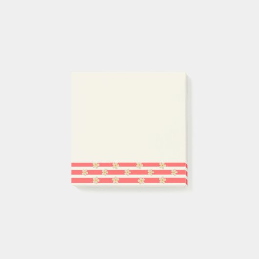 Fleurs sur Post-It® Notes rayées (Devant)