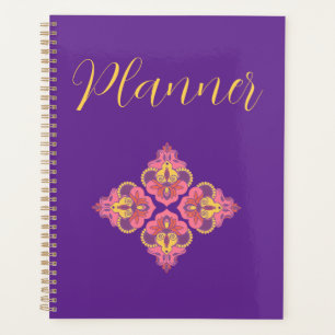 Fleurs sur spirale violette 