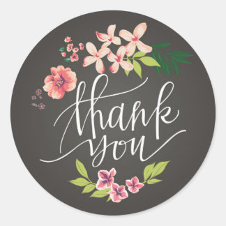 Fleurs sur Sticker en Merci de tableau noir