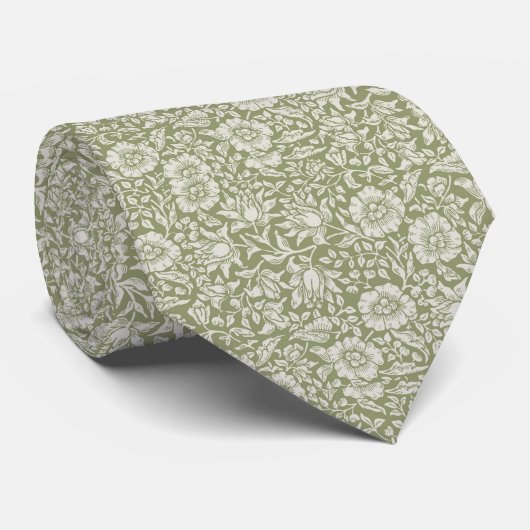Fleurs sur un Cravate gris vert (Roulé)