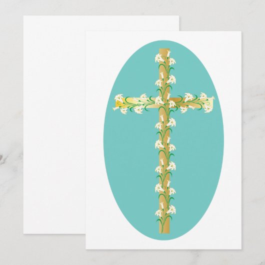 Fleurs sur une invitation de croix (Devant / Derrière)