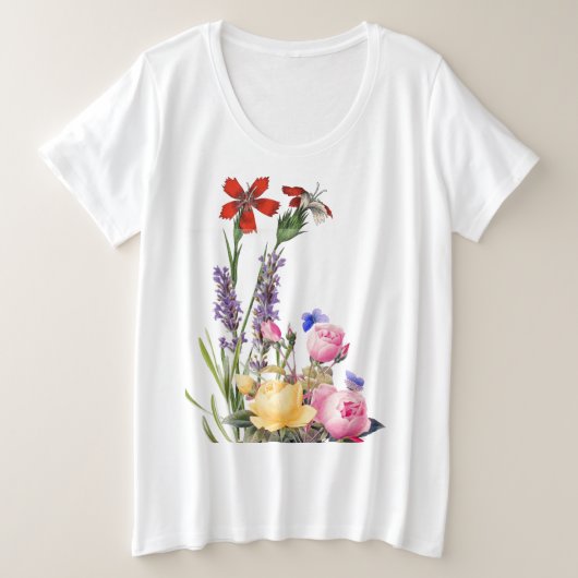 FLEURS T-shirt DE TAILLE DE COTON PLUS (Design devant)