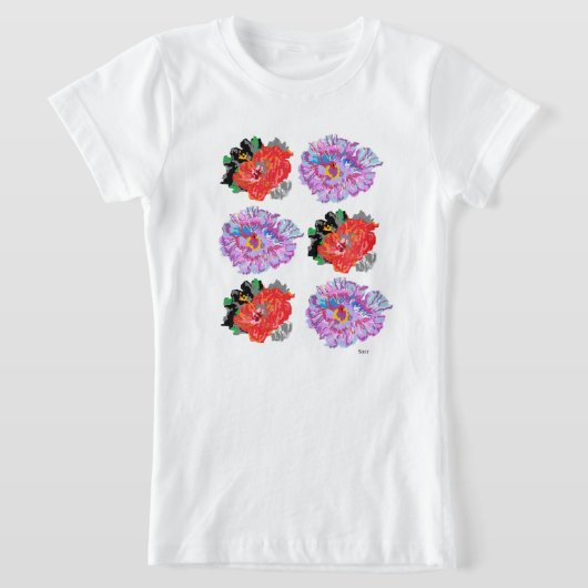 Fleurs T-shirt filles (Poser)