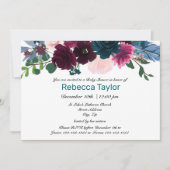 Fleurs Teal - Invitation Baby Shower (Devant)