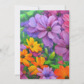 Fleurs Teddy Ours Fille Bébé Douche Invitations (Dos)