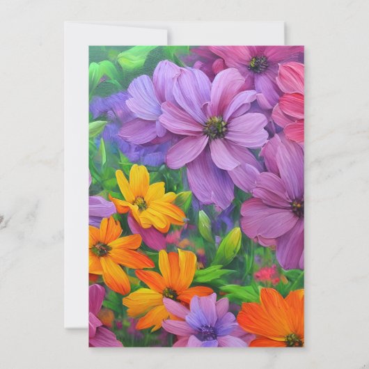 Fleurs Teddy Ours Fille Bébé Douche Invitations (Dos)