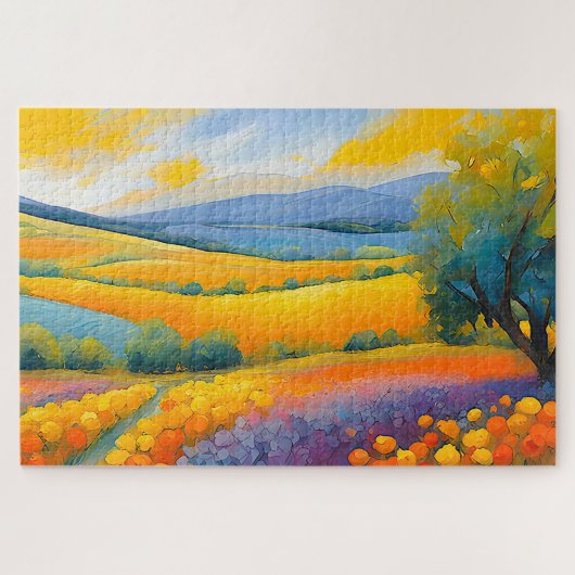 "Fleurs Tranquilles" Breed landschap Provence Legpuzzel (Horizontaal)