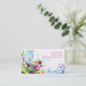 Fleurs tropicales abstraites et carte de visite de (Debout devant)