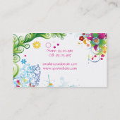 Fleurs tropicales abstraites et carte de visite de (Dos)