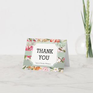 Fleurs Tropicales Bandes de Menthe Merci