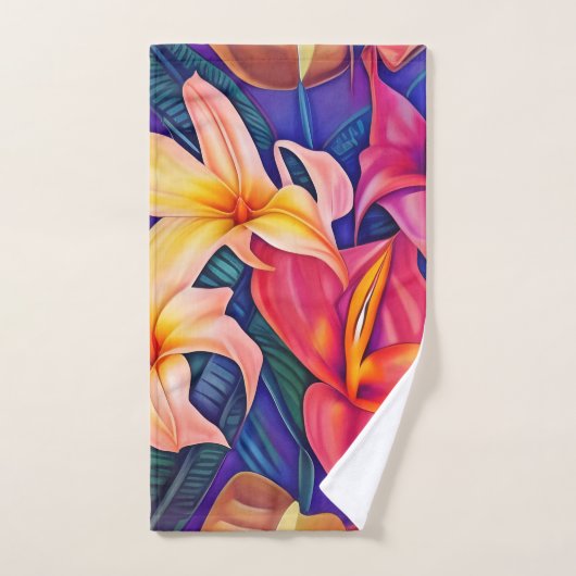 Fleurs tropicales Cinq (Serviette à main)