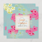 Fleurs tropicales colorées/feuillage Invitations (Devant / Derrière)