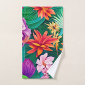Fleurs tropicales colorées Motif (Serviette à main)