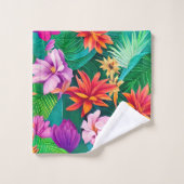 Fleurs tropicales colorées Motif (Gant de toilette)