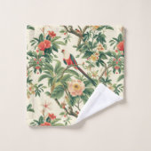 Fleurs tropicales colorées Oiseaux (Gant de toilette)