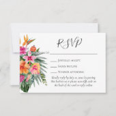 Fleurs tropicales colorées QR Code Mariage RSVP (Devant)