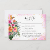 Fleurs tropicales colorées QR Code Mariage RSVP (Devant)