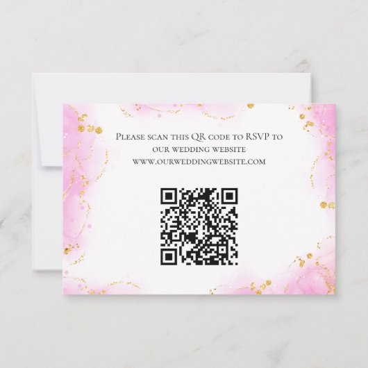 Fleurs tropicales colorées QR Code Mariage RSVP (Dos)
