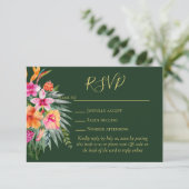Fleurs tropicales colorées QR Code Mariage RSVP (Debout devant)