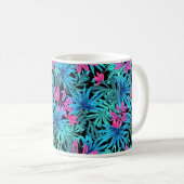 Fleurs tropicales de Mug de Coupe de Café Bleu et  (Devant droit)