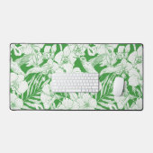 Fleurs tropicales et colibri en vert et décalé (Clavier et souris)