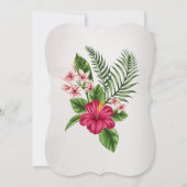 Fleurs tropicales et Feuille Invitation à la douch (Dos)
