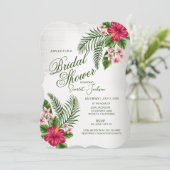 Fleurs tropicales et Feuille Invitation à la douch (Debout devant)