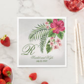Fleurs tropicales et serviettes en papier Mariage  (En situation)