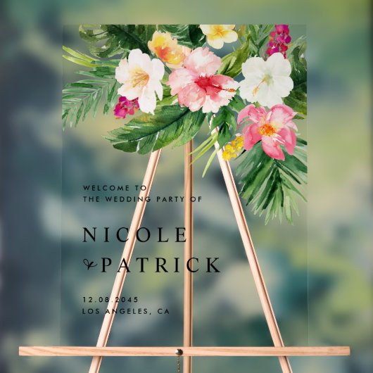 Fleurs tropicales et verdure Mariage d'été (Neutre)