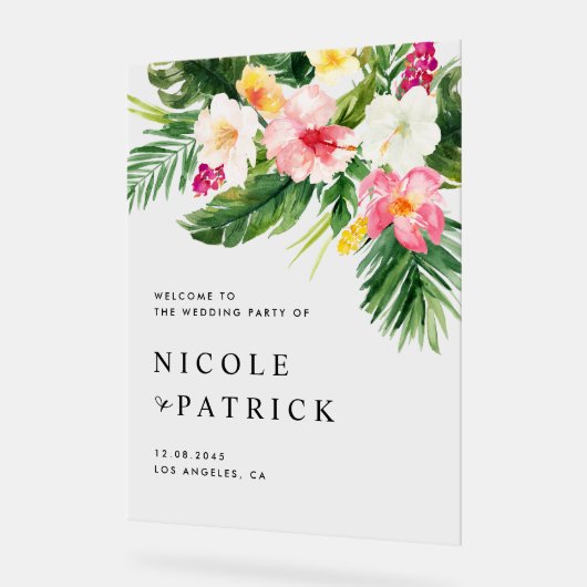 Fleurs tropicales et verdure Mariage d'été (Angle)