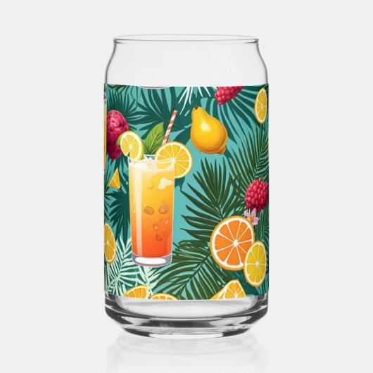 fleurs tropicales, fruits colorés Boissons Set (Recto)
