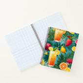 Fleurs tropicales, fruits colorés carnet spiral (Intérieur)