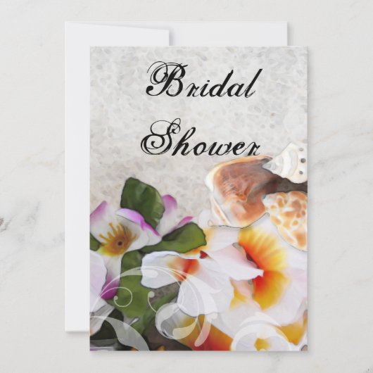 Fleurs tropicales Invitations de douche nuptiale (Devant)