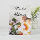 Fleurs tropicales Invitations de douche nuptiale (Debout devant)